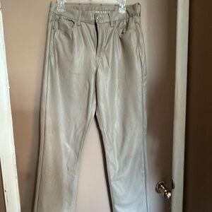American Eagle Beige Stretch Leather Pants